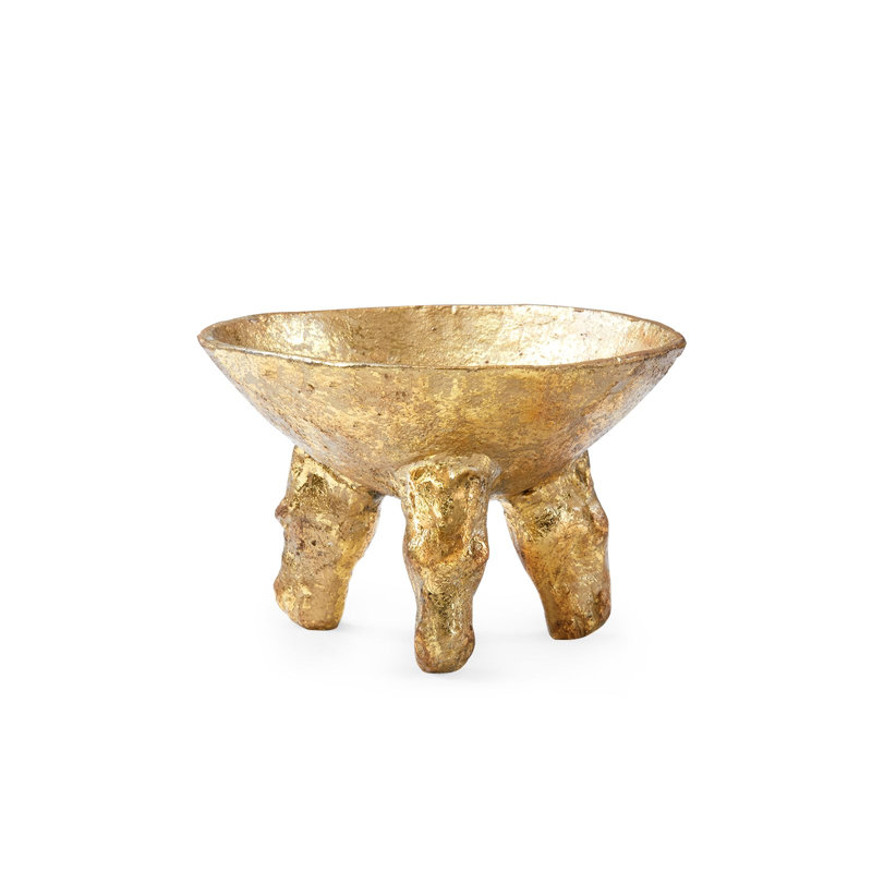 Akai Metal Decorative Bowl, 4'' H x 6'' W x 6'' D, Gold Leaf