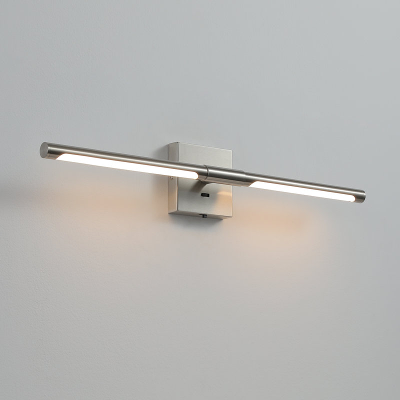 Éclairage de meuble-lavabo à intensité variable 24 po 5 CCT, barre de bain rotative à 360 ° DEL, Nickel