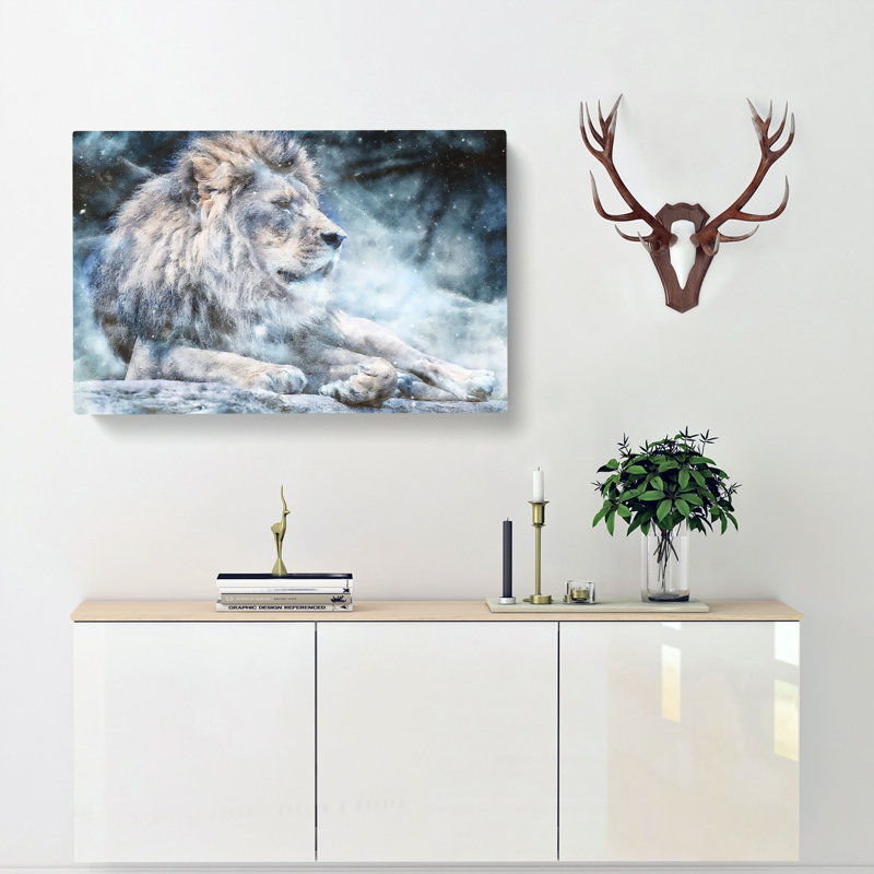 Beautiful Lion - Wrapped Canvas Painting, 50cm H x 76cm W x 3cm D