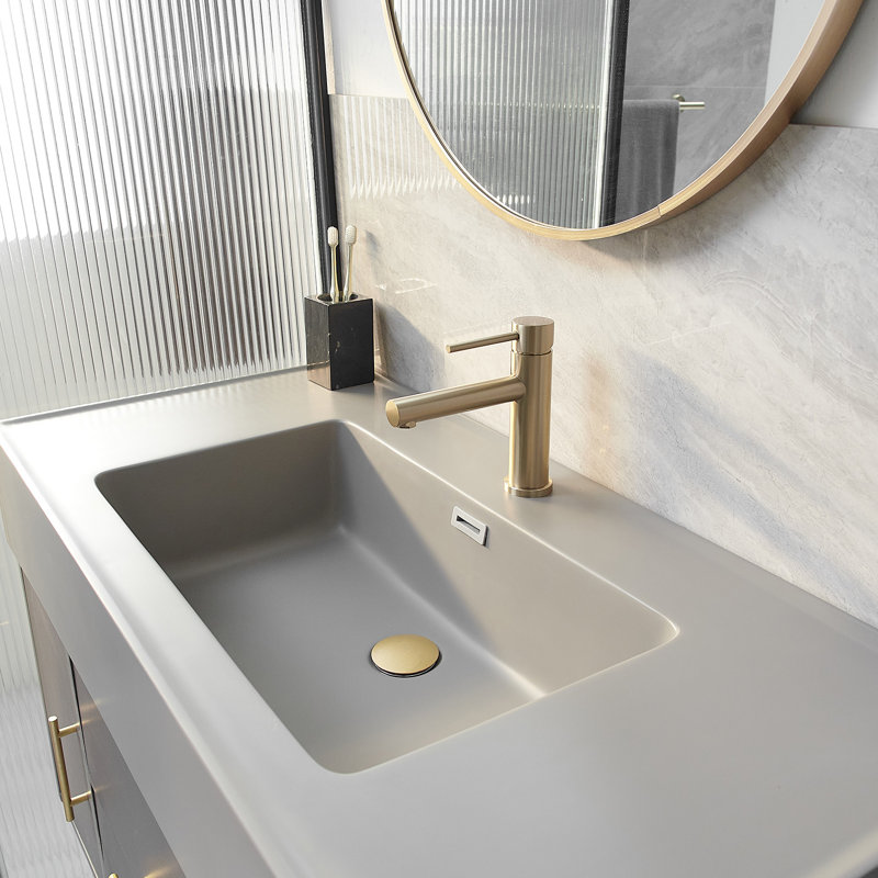 Single Hole Single Handle Bathroom Faucet, Brushed Gold