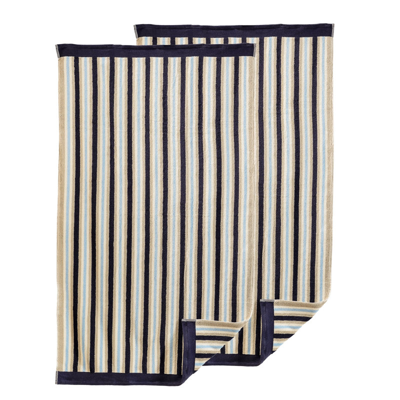 Draps 100% coton peigné à longues fibres 2 pièces, Bleu