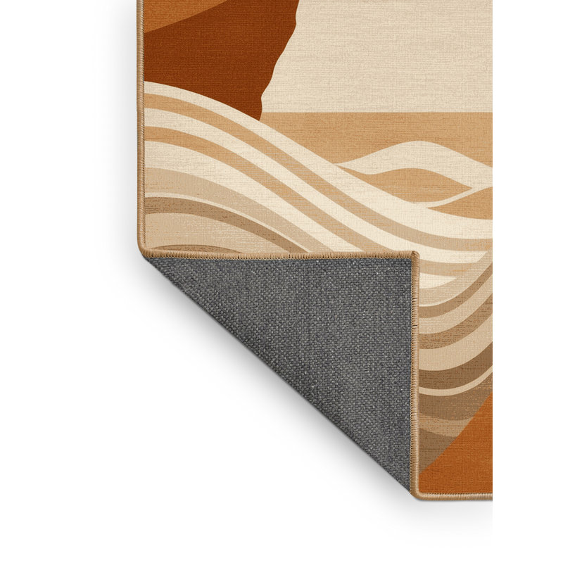 Soft Plush Garrett Cabo San Lucas Arch Contemporary Ombre Area Rug in Brown – LightBrown Binding, 7x9