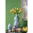 Porcelain Double Gourd Vase with Cherry Blossom Patterns - 7"Dia. x 13.5" - Blue/Green/White