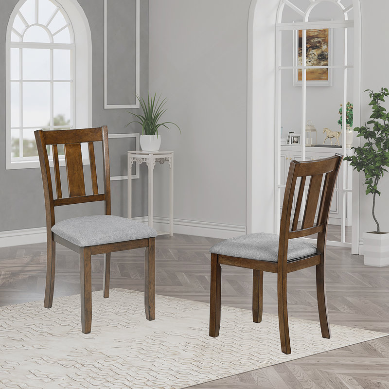 Ensemble de chaises de salle à manger pour 4 avec siège rembourré, noyer