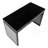 Upholstered Desk In Black Steel, Black Wood And Silver Velvet