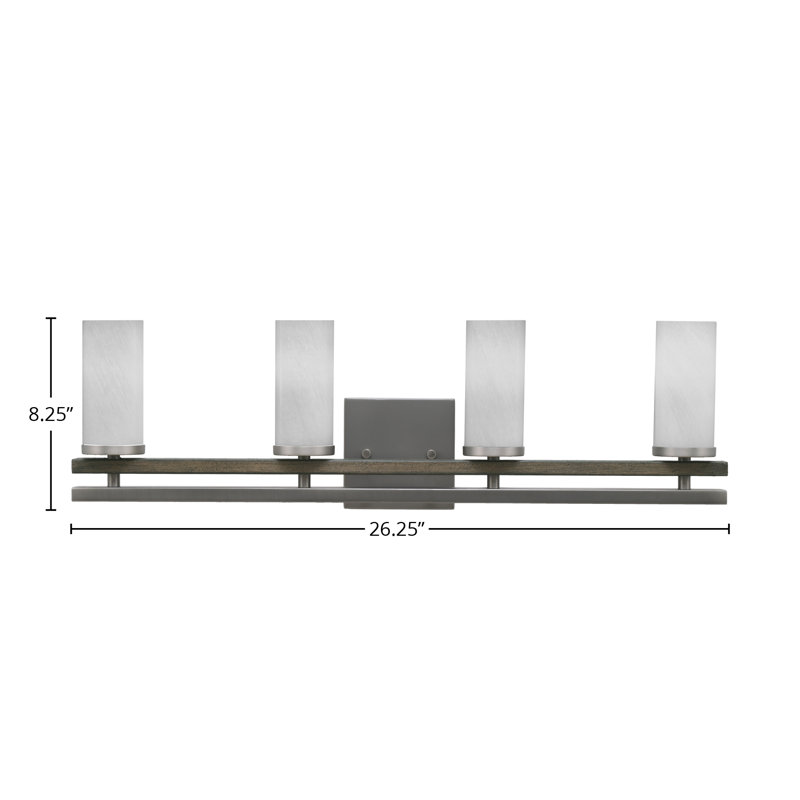 Barre d'éclairage de salle de bain 4 lumières Belmont, Gris