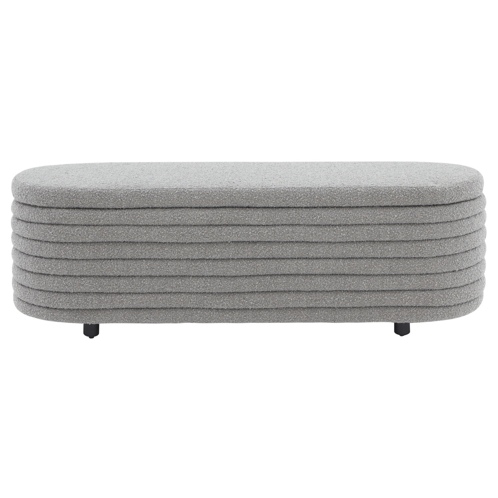 Delray 60" Linen Bedroom Bench, Dark Grey Boucle