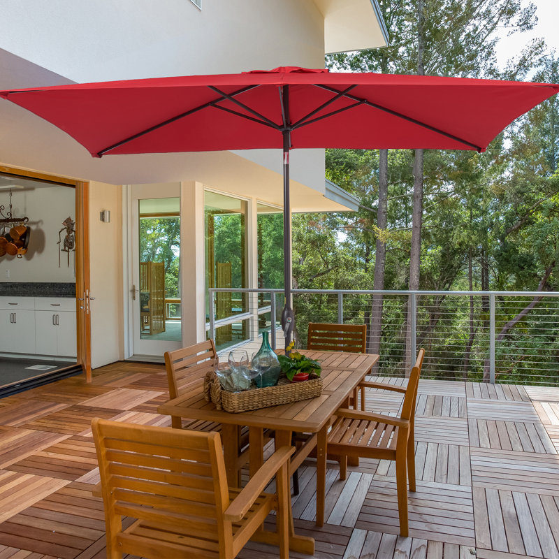 Parasol de marché rectangulaire 120 po x 78 po Dorelia, Rouge