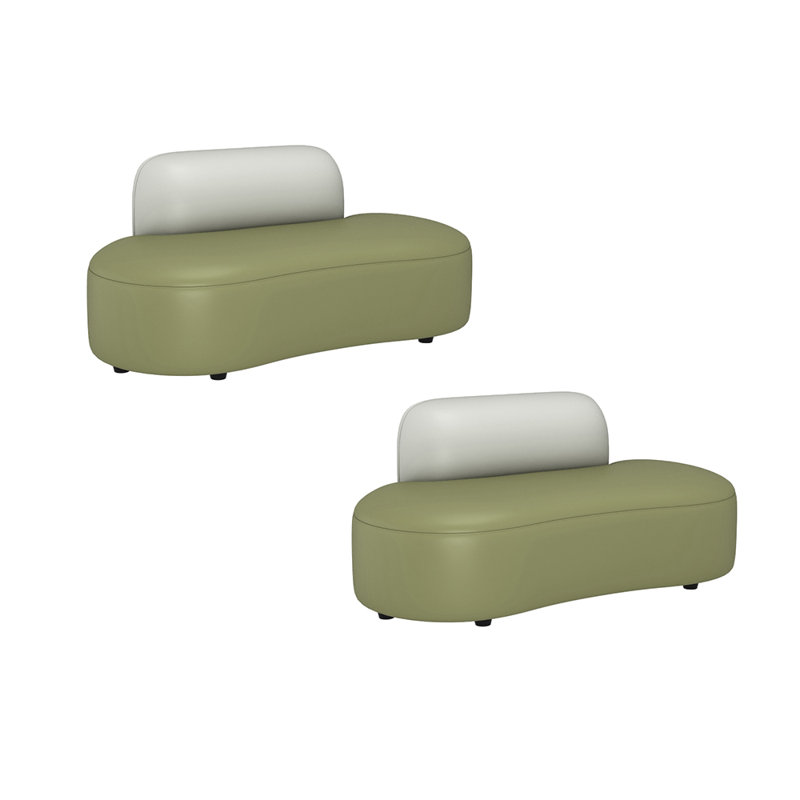 Casheena 47.2'' Faux Leather Loveseat, Green/Beige Faux Leather