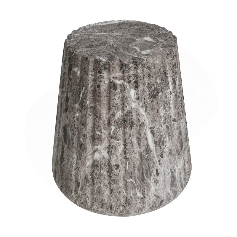 Outdoor Cleme Carved Side Table, Gold, Brun