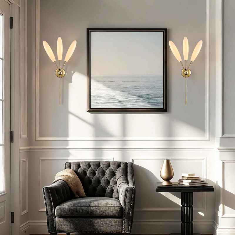 35 inches Sprig Wall Sconce in Polished Brass