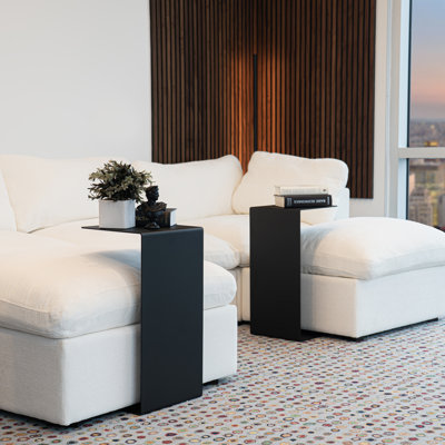 Side Table C-Shape Solid Metal