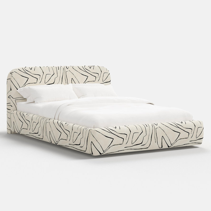 Lit plateforme Daphne, Onyx lin graffito, Double