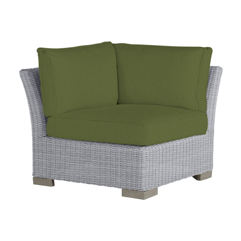 Club Woven Patio Lounge Chair with Cushions, Oyster, Welt, Linen Forest