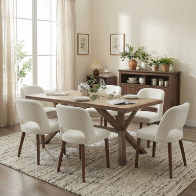  Ensemble de 4 chaises de salle à manger rembourrées avec pieds en bois