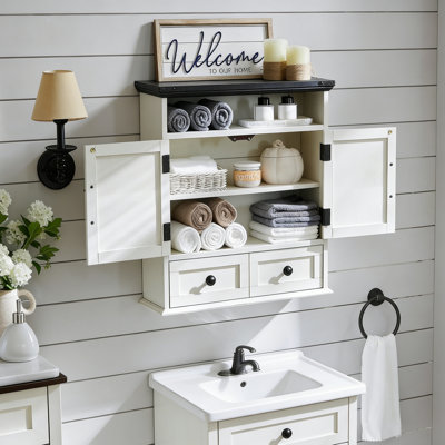 Armoire de rangement murale avec tiroirs Farmhouse