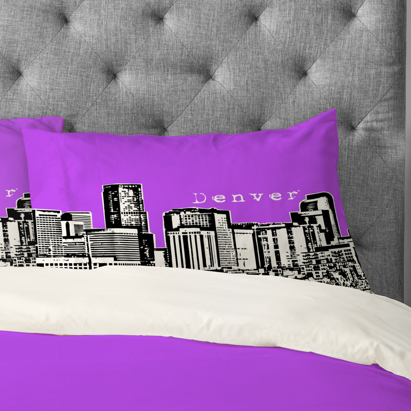 Bird Ave Denver Pillowcase, Purple, Standard