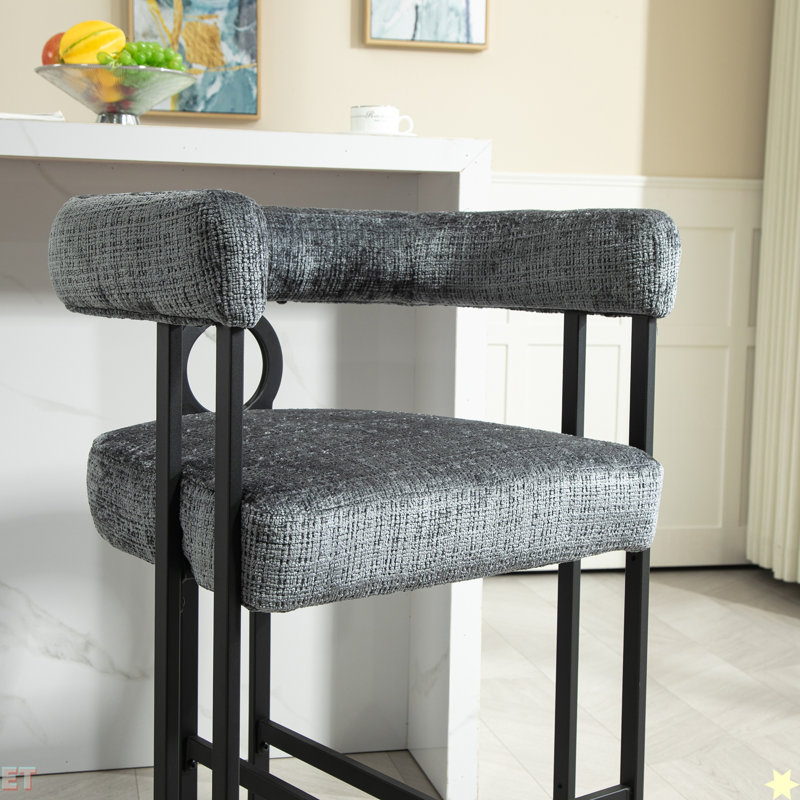 Ensemble de 1 tabourets de bar House Hold, Gris chenille