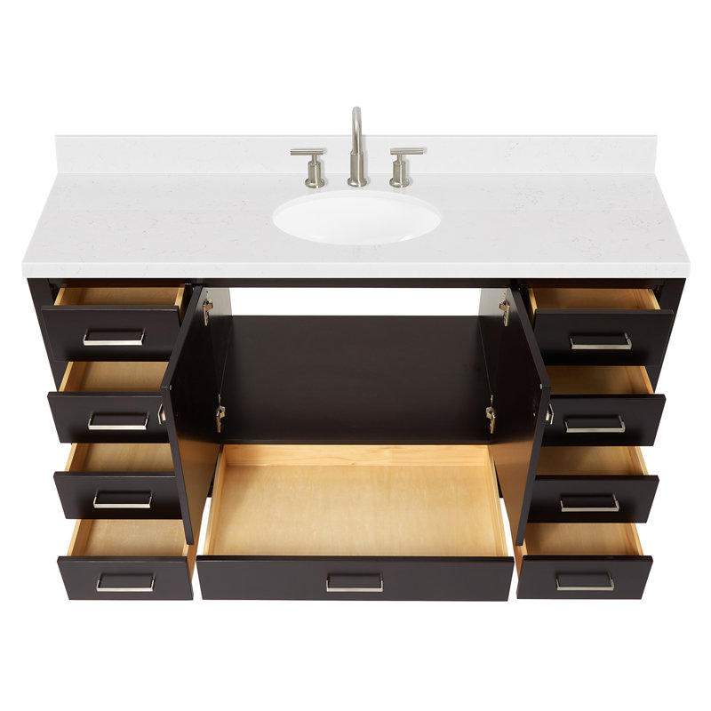  Ensemble de meuble-lavabo simple 60 "60", Oval, Espresso