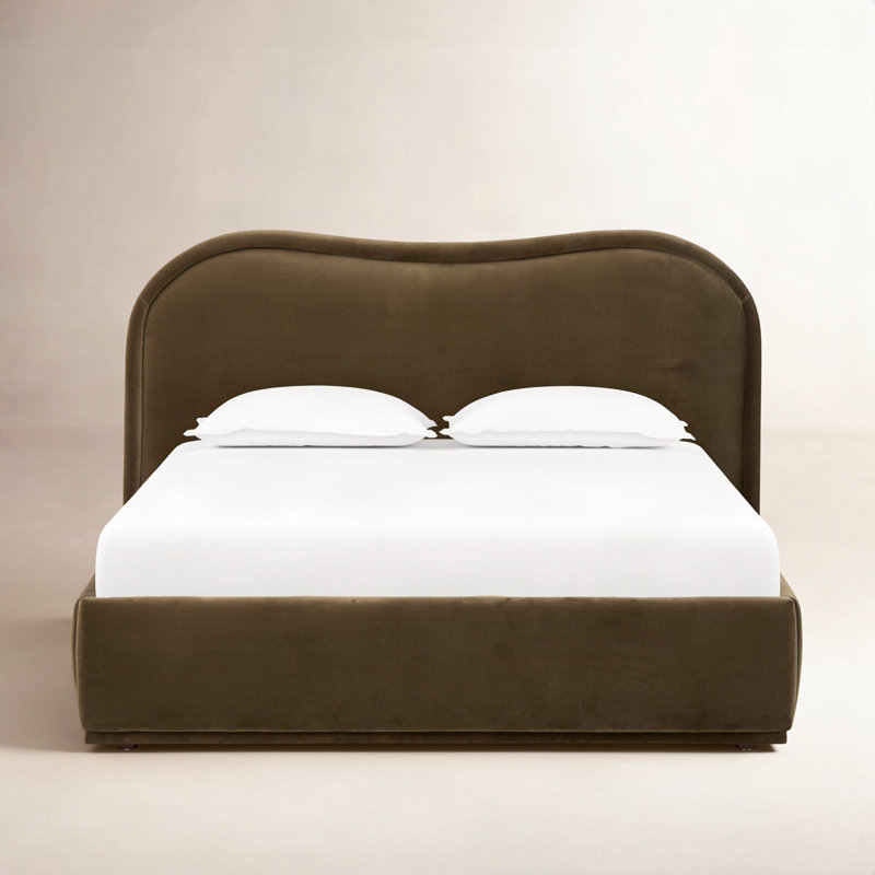 Julia Velvet Solid Wood Bed, Queen