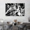 Doodles blancs sur fond noir, reproduction sur toile