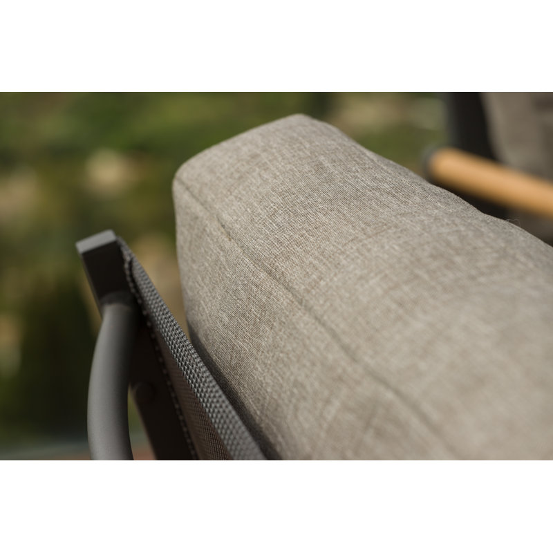 LifestyleGarden Bahamas FSC Teak and Aluminum Outdoor Patio Sofa - Seats 3