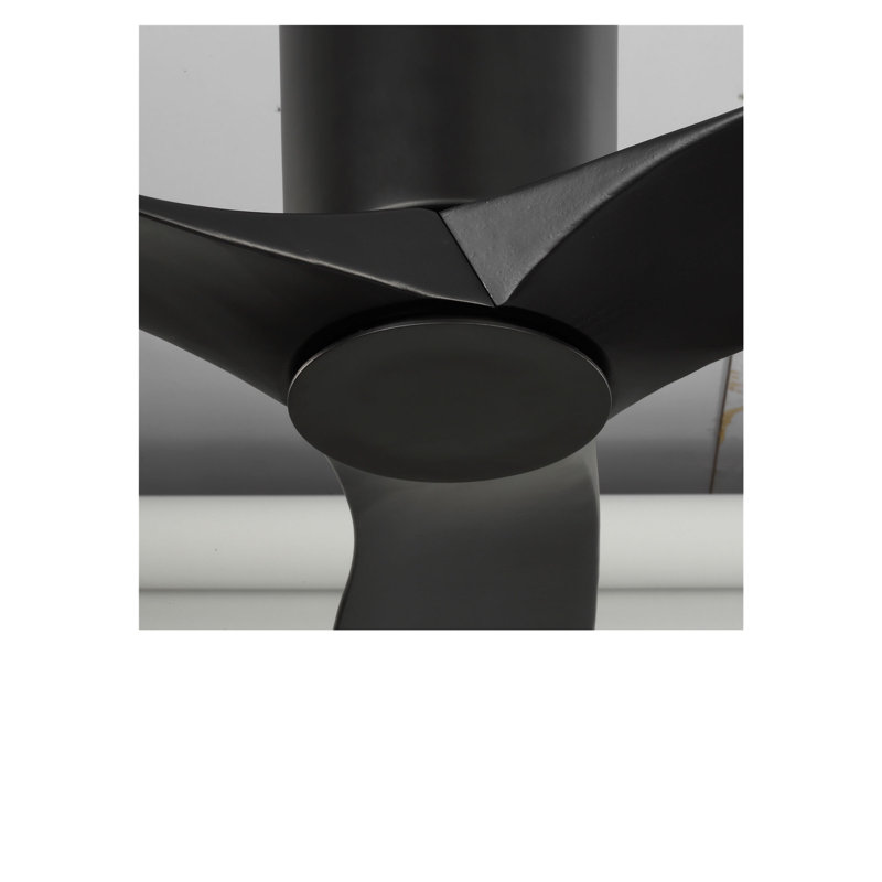 Seyra Smart Hugger LED Ceiling Fan, Midnight Black, Midnight Black, 52" Wide