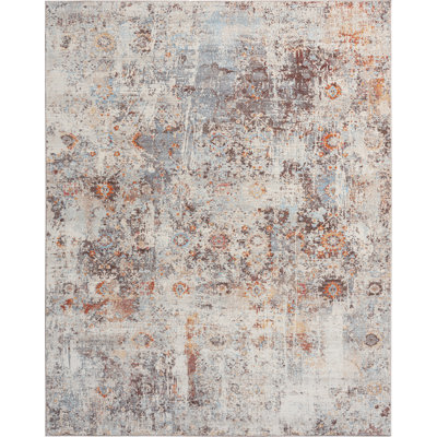 C Abstract Area Rug in Ivory
