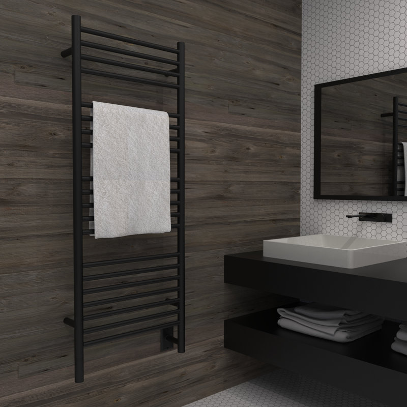 Jeeves Model D Straight Towel Warmer, Matte Black
