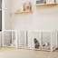 Parc pliable pour chien de 24 po de hauteur, 8 panneaux, enclos pour chiots robuste pour tous les chiens, intérieur extérieur, antirouille et fabrication en fer blanc à hauteur des panneaux pliable-1802292604-1802292605