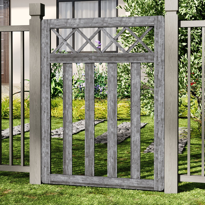 Towanna Wood Gate, Grey, 7.6 ft. H x 10 ft. W