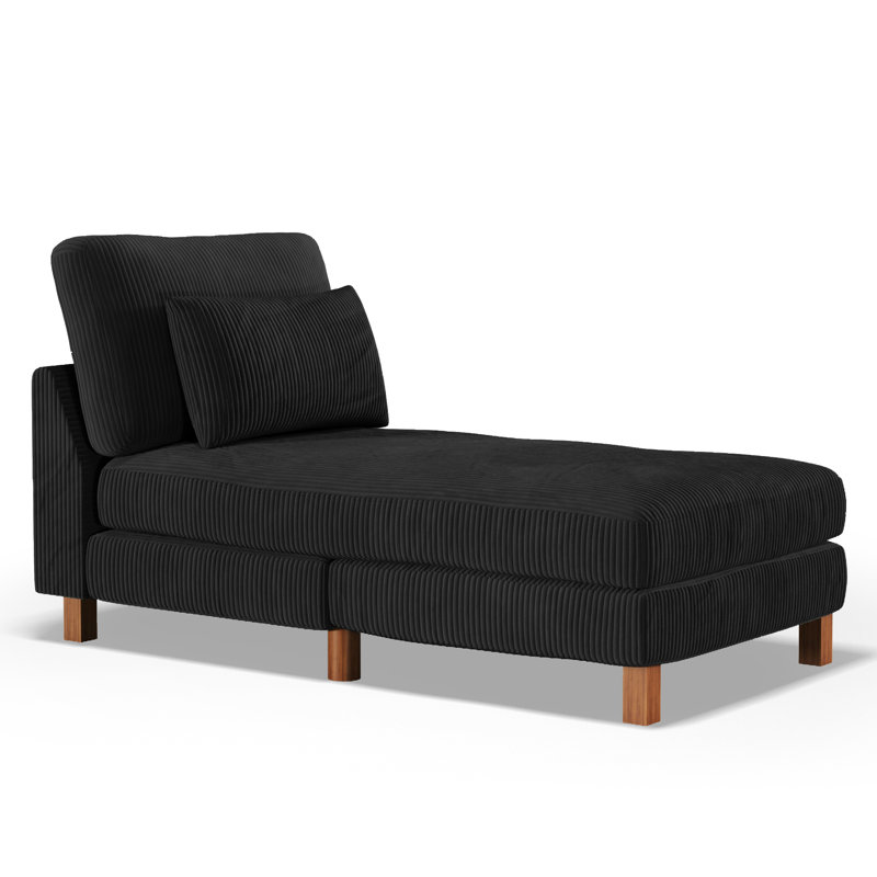 Upholstered Chaise Lounge, Black