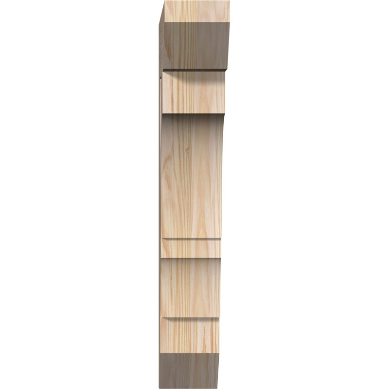 H 6 po x l 40 po x Support en bois / corbeau BKT04X14X22, H 22 po x l 3,5 po x P 14 po, Sapin de Douglas, Lisse