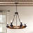 Bundaberg 6 - Light Unique Dimmable Wagon Wheel Farmhouse Chandelier with Wood Accents
