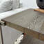 Table basse à structure en métal dans le salon - aspect graphite vieilli, bois franc massif et placage de chêne, pour mouvement, tablette fixe, l 50 po x P 26 po H 18 po, bois franc, finition, amovible, organisation de tablette,