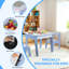 Table en bois pour enfants 4 en 1 et 2 chaises avec tiroirs de rangement et 2 plateaux de table amovibles, compatibles avec les briques Lego et Duplo