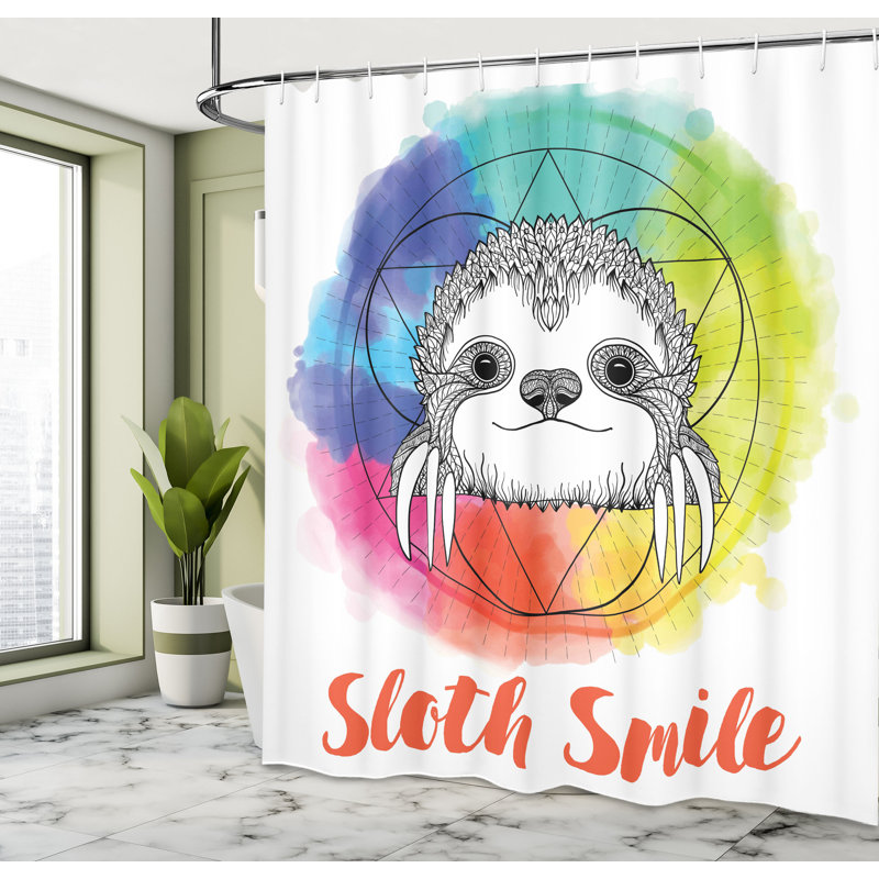Estes Shower Curtain with Hooks Included, 69" W x 75" L