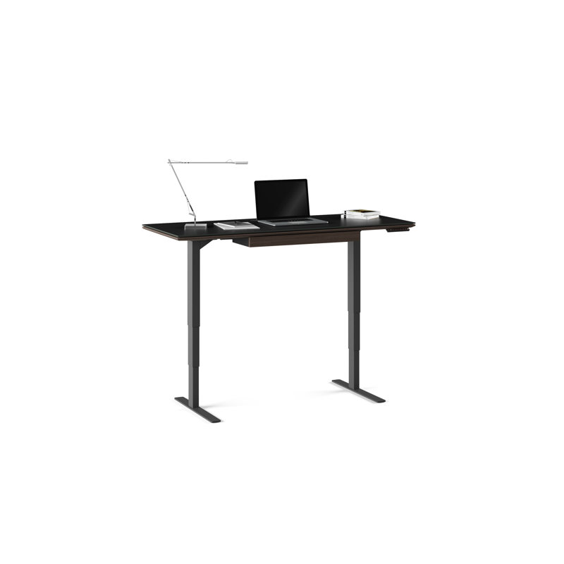 Bureau debout à hauteur ajustable Sequel 20, Bois de frêne teint gris anthracite, H 24 po x l 60 po x P 24 po