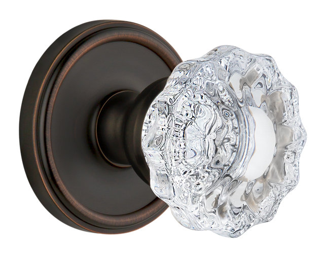 Rosette double avec bouton en cristal Grandeur Georgetown Rosette, Bronze intemporel