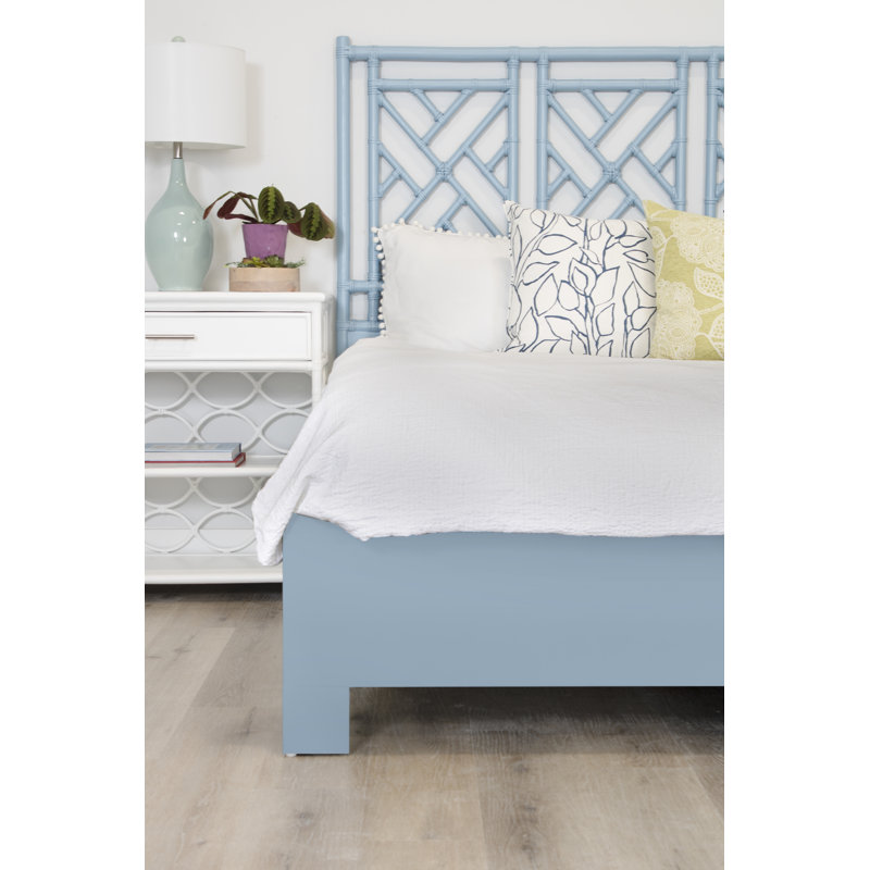 Chippendale Open-Frame Headboard, King, Pool Blue