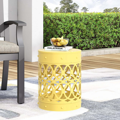 Durable Outdoor Metal End Table With Spacious Surface, Perfect For Patio Or Garden Use And Enhancing Outdoor Living.
