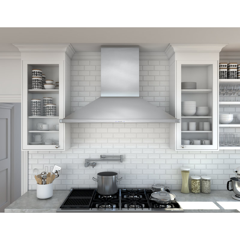 Core Zephyr 36" 1200 CFM Wall Mount Range Hood with LED Light in Stainless Steel