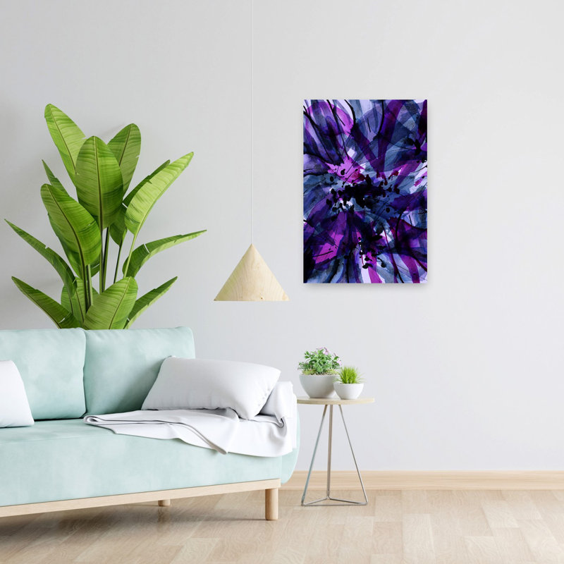Art contemporain abstrait violet, H 24 po x l 16 po