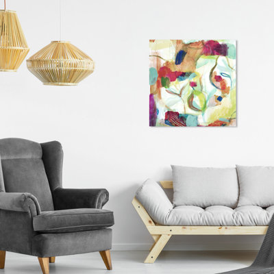 " Abstract White/Purple/Green Amazonia I " Painting Print