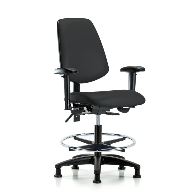 Fauteuil de dessin ergonomique Iyanna, Noir, Roulettes, Non inclus