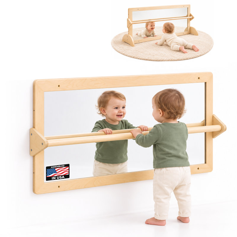 Miroir Guidewill® de qualité commerciale avec barre Montessori