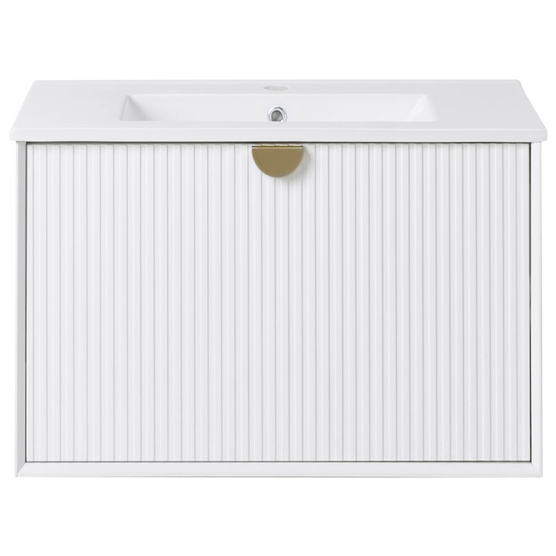 Cerstin 60.00mm Single Bathroom Vanity with Basin, White