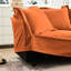 Fauteuil orange simple en chenille avec siège profond, coussins moelleux, housses amovibles, orange facile à installer, siège, fauteuil, coussins à haut dossier, installation