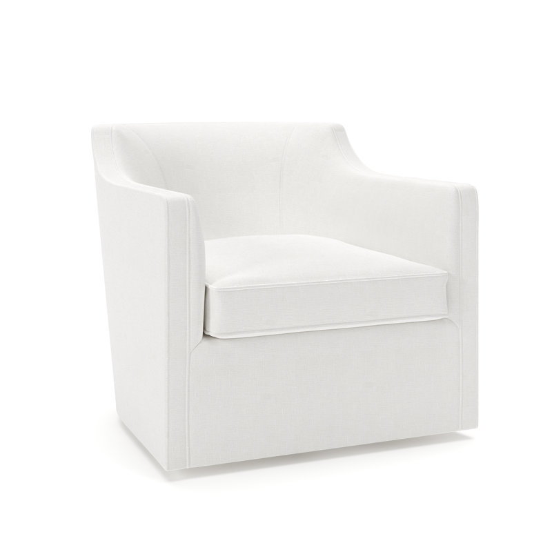 Fauteuil pivotant rembourré Marietta, Natté lueur lunaire Drusky Sustain®