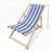 Populus Wood Sling Chair With Blue Stripe, Foldable And Adjustable For Outdoor Relaxation, Set Of 2
